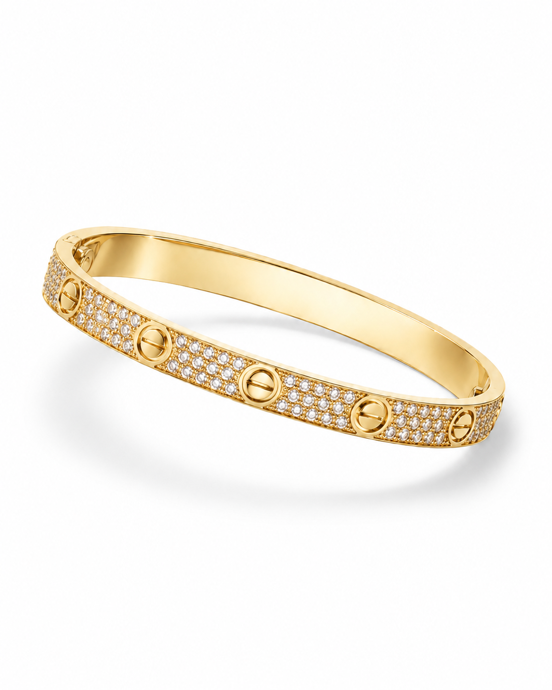 Bracelete Cartier Cravejado Dourado