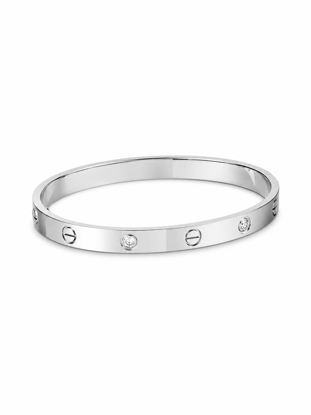 Bracelete Cartier liso Prata