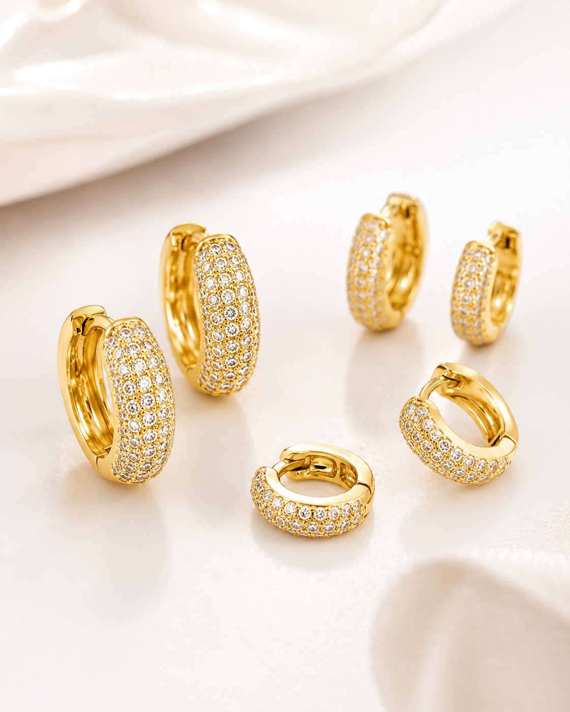 Trio de argola com cristais