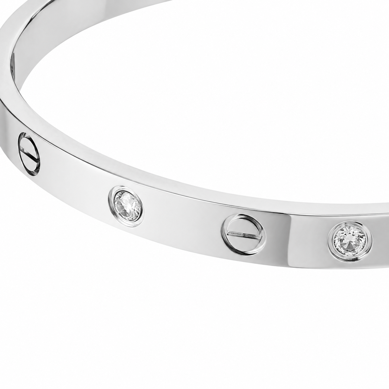 Bracelete Cartier liso Prata
